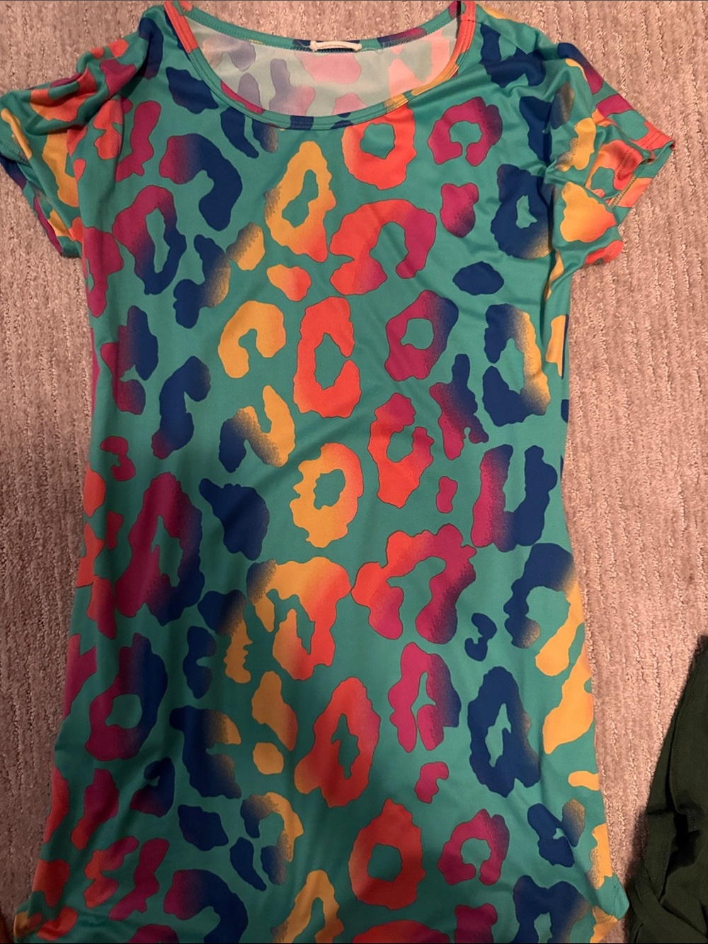 Vibrant Multicolor Leopard-Print Shift Dress small